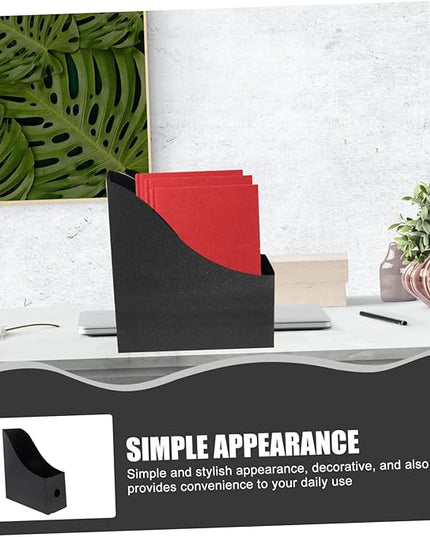 Lurrose 2PCS Desktop File Organizer Labels Multi-Function Magazine Holder for Office Supplies Wear-Resistant Document Storage Bins for Students and Home Use