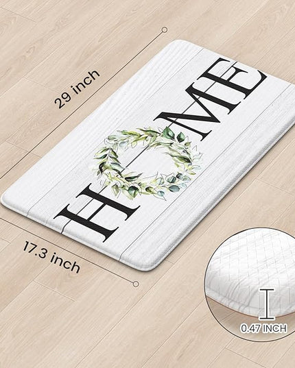 KIMODE Anti Fatigue Kitchen Mats, 17.3" x 30" Farmhouse Rustic Kitchen Rugs, Cushioned, Non-Skid, Waterproof, Comfort Thick Kitchen Floor Standing Mat for Corner Sink, Laundry Floor, Home