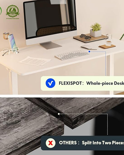 FLEXISPOT EN1 One-Piece Standing Desk 48 x 24 Inches Height Adjustable Electric Sit Stand Up Desk Home Office Desk