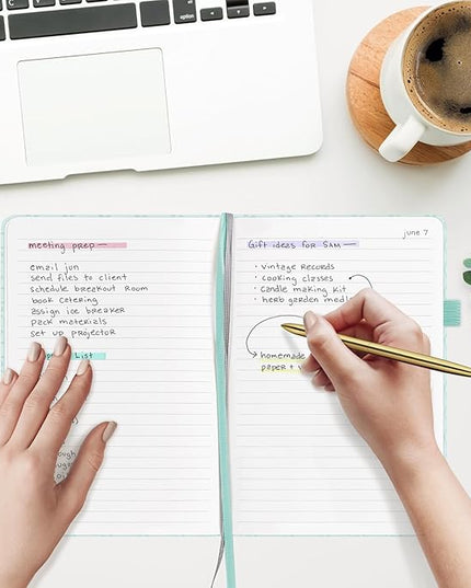 &And Per Se Lined Journal Notebook for Women&Men with Pattern, 160 Pages 100GSM Thick Paper, A5 Hardcover Journals for Writing(1 Pack, Light Blue)