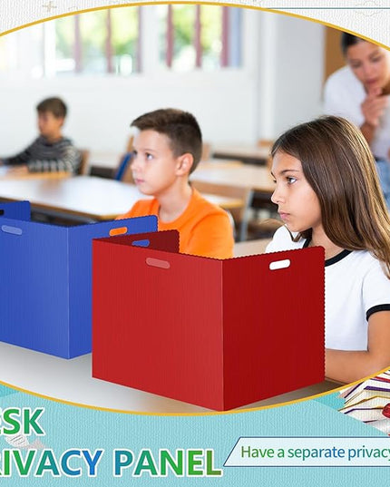 24 Pcs Desk Dividers for Students Classroom Plastic Privacy Folders Muticolored Test Dividers for Students Desks Trifold Privacy Panel Partitions for School Teacher Supplies (24pcs Muticolored)