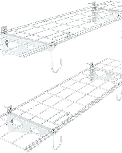 WALMANN 2-Pack Garage Wall Shelves, 1 x 4 ft/12 * 48 inch Wall Mounted Storage Shelves for Garage Heavy Duty Floating Shelf, Holds Up to 220 lbs(White)