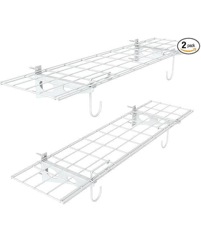 WALMANN 2-Pack Garage Wall Shelves, 1 x 4 ft/12 * 48 inch Wall Mounted Storage Shelves for Garage Heavy Duty Floating Shelf, Holds Up to 220 lbs(White)