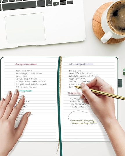 &And Per Se Lined Journal Notebook, 160 Pages, A5 5.7 x 8 inches College Ruled Thick Paper Notebook Journals for Writing, Hardcover Notebooks for Women Men Office School (Celestial Green)