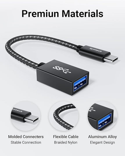 Syntech USB C to USB Adapter, 2 Pack USB C to USB 3, Type C to A, Thunderbolt 3 to USB Female Adapter OTG Cable Compatible with iPhone 17/Air/16/15 Pro Max, iPad mini 6, MacBook Pro, Air and More
