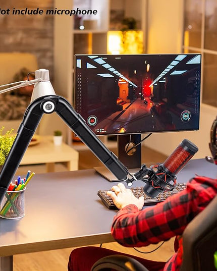 SUNMON Mic Stand Boom Arm - Microphone Arm Compatible with HyperX QuadCast, 360° Rotation Microphone Stand, Weighted Metal Mic Boom Arm for HyperX QuadCast,Blue Yeti,Shure MV7,Rode and Most Gaming