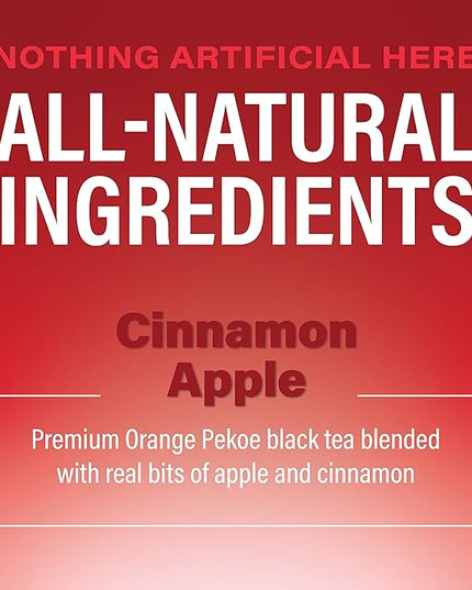 Zest Cinnamon Apple Spice Energy Tea – High Caffeine Black Tea Bags for Focus, Clarity & Morning Energy – Natural Non-GMO Caffeinated Breakfast Tea – Cozy Fall Focus Tea with 150mg Caf – 15Ct Box
