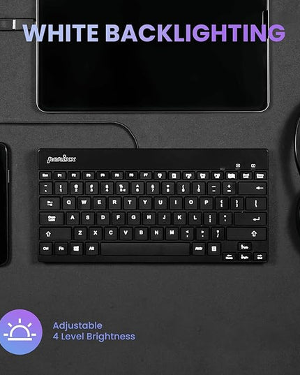 Perixx PERIBOARD-326 Wired Mini Backlit USB Keyboard with Low Profile Keys, US English Layout (11607)