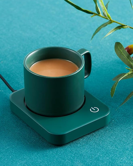 ANBANGLIN Coffee Mug Warmer, Smart Cup Warmer for Desk, 3 Temperature Control & Auto Shut Off, Electric Cup Warmer for Heating Milk,Tea,Beverage,Candle (Green-No Mug)