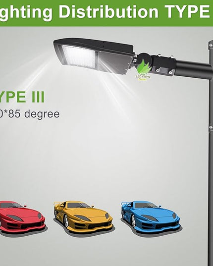 100W LED Parking Lot Area Lights, Dimmable LED Shoebox Lights, 20KV Surge Protector Built-in 13500LM 600W Equiv. Outdoor Commercial Area Road Lamps, DLC UL Approved 5000K Daylight 100-277VAC