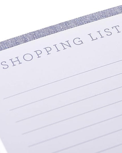 Graphique Magnetic Notepad, Chambray – 100 Sheets, 4” x 9.25” x .5” – Front Says, “Shopping List”, Sticks to Any Magnetic Surface, Perfect for Shopping and Grocery Lists, Makes a Great Gift