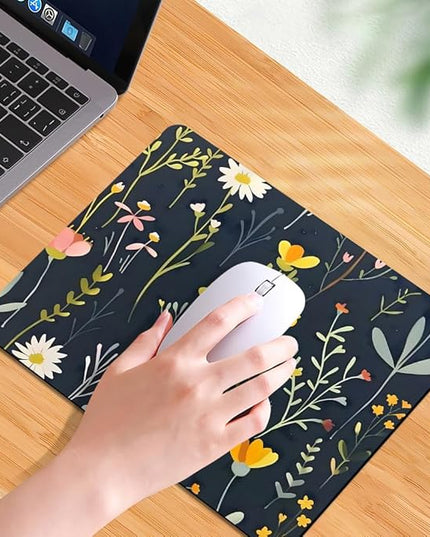 Dreamy Floral Pattern Square Mouse pad, Texture, Waterproof, Anti Slip Rubber Base, Computer Mouse pad, Laptop Mouse pad