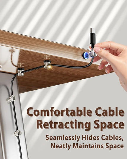 Viaky Magnetic Cord Holder 3 Pack Charger Holders for Cords Metal Cable Management Adhesive Cable Clips Office Desk Accessories Wire Holder Organizer Neatly for Nightstand Office Car Desk