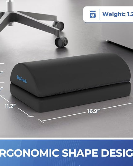 BlissTrends Foot Rest for Under Desk at Work-Versatile Foot Stool with Washable Cover-Comfortable Footrest with 2 Adjustable Heights for Car,Home and Office to Relieve Back,Lumbar,Knee Pain-Gray