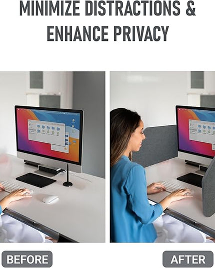 29.1"x22.8"x1.2" Acoustic Desk Divider, Sound Absorbing, Freestanding Soundproof Privacy Panel, Reduce Noise, Increase concentration, Made from High Quality Polyester (African Grey)