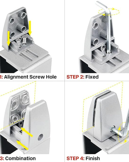 2 Packs Sneeze Guard Support, Aluminum Vertical Partition Board Clamp, Acrylic Desk Divider Support Clamp, Desk Shield Privacy Panel Clamps for Clear Shield for Countertop Reception