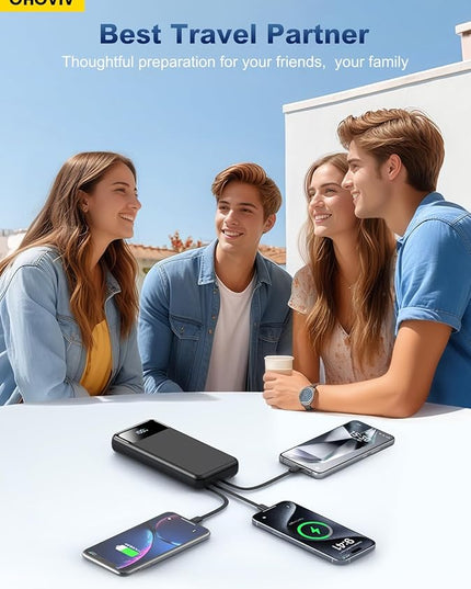 Portable Charger Power Bank 50000mAh Battery Pack, 22.5W Fast Charging PowerBank with Built in Cables,Travel Camping Essential USB-C Portable Phone Charger for iPhone Samsung Pixel Android iPad