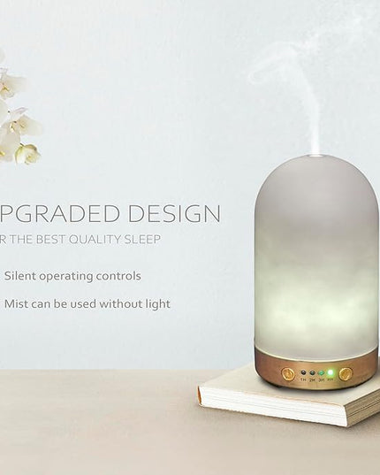 Earnest Living Glass Essential Oil Diffusers for Essential Oils 100 ml Ultrasonic Diffusers 4 Timers Night Lights and Auto Off Function Home Office Aromatherapy Diffusers for Home, Yoga, Sleep