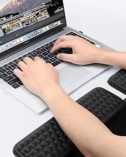 2Pcs Elbow Pad for Desk，L-Shaped Memory Foam Elbow Pads with Non-Slip Base，Ergonomic Desk Edge Cushion & Wrist Rest for Computer Keyboard, Office and Home Use