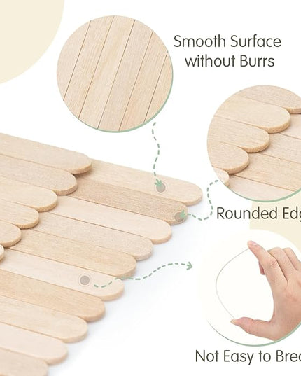 WISYOK 600 PCS Coffee Stirrers, 5.5 Inch Premium Birch Wood Sticks, Smooth Round Ends, Splinter-Free Disposable Stir Sticks for Coffee, Cocktails, Office, Home, Coffee Bars