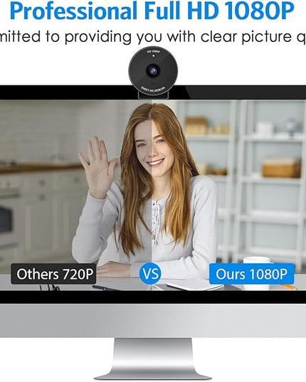 EMEET C950 Webcam for PC, 1080P Webcam with Microphone&Privacy Cover, Auto Light Correction, 70° FOV for Personal Use, Plug&Play Web Cam Protect Data, Perfect for Office Professionals&Remote Workers