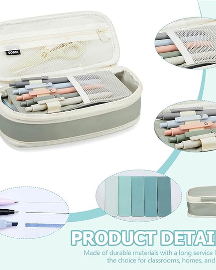 Sinload 60 Pcs Aesthetic Book Annotation Kit School Supplies Cute Pencil Case 12 Highlighter 5 Gel Pen 6 Mechanical Pencil 5 Magnetic Bookmark 1220 Pcs Sticky Note Tab Student Stationary(Light Green)