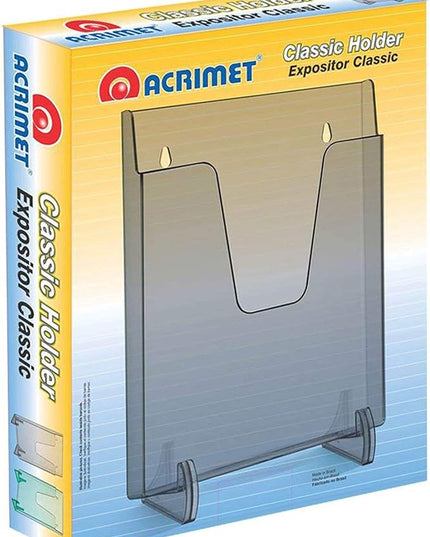 Acrimet Pocket File Holder Vertical Design Brochure Display (for Wall Mount or Countertop Use) (Removable Supports Included) (Letter Size) (Clear Crystal Color)
