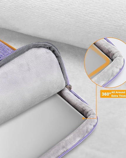MOSISO 360 Protective Laptop Shoulder Bag,15-15.6 inch Computer Bags Compatible with MacBook Pro 16 inch, HP, Dell, Lenovo, Asus Notebook,Side Open Messenger Bag with 4 Zipper Pockets, Purple