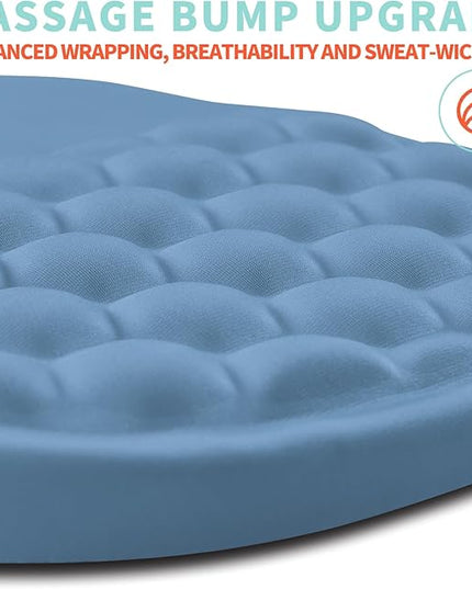 Ergonomic Mouse Pad Wrist Support with Memory Foam Massage Bulge, Carpal Tunnel Pain Relief Mousepad Wrist Rest for Mouse(12x8 inch, Lake Blue)