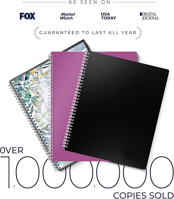 Ensight 2026 Appointment Book and Planner 6.5" x 8.5" Large Hourly Weekly Daily Schedule Book with Tabs, 30 Minute Time Slots, Blue Calendar Organizer Jan 2026–Dec 2026 Appointment Planner - Blue