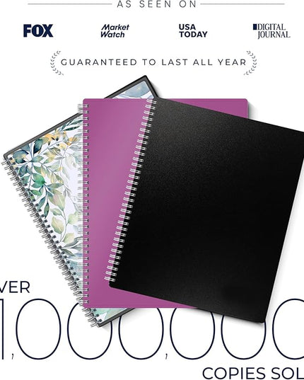 Ensight 2026 Appointment Book and Planner 8.5" x 11" Large Hourly Weekly Daily Schedule Book with Tabs, 15 Minute Time Slots, Black Calendar Organizer Jan 2026–Dec 2026 Appointment Planner - Black