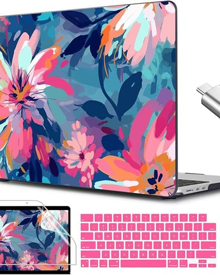 CISSOOK Compatible with MacBook Air 13.6 inch Case 2025 2024 2023 2022 Release M4 M3 M2 Chip A3240 A3113 A2681, Plastic Hard Shell Case &Keyboard Cover& Screen Protector, Muti-Color Painting