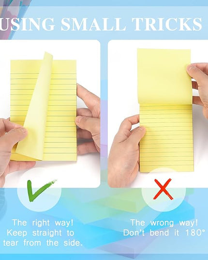 Early Buy 6 Pads Lined Sticky Notes with Lines 4x6 Self-Stick Notes Bright Color Sticky Notes, 45 Sheets/Pad (Yellow)