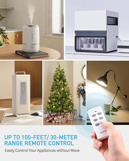 Remote Control Power Strip with 3 USB Surge Protector Power Strip with 3 RF Controlled Outlets, 5ft Extension Cord, 15A/1875W Remote Control Outlet for Household and Workstation Appliances
