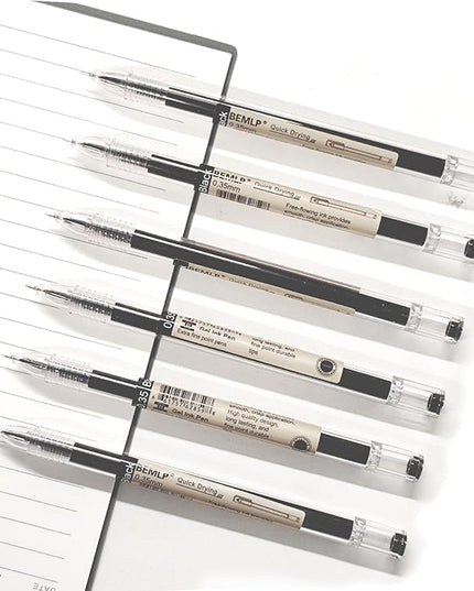 Gel ink Pen 0.35mm Black Liquid Ink Rollerball Gel Pens Quick Drying fine point Pens Ballpoint Japanese Pens Premium School Office student Exam Writing Stationery Supply 12 Pcs/Set (Black)