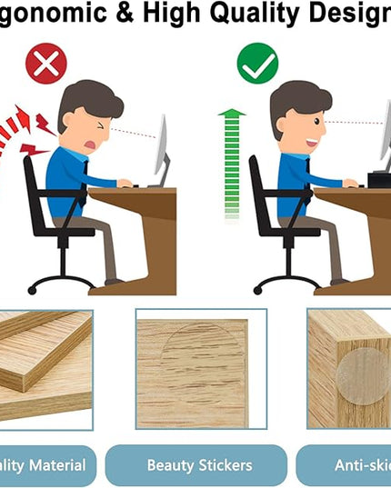 TEAMIX 2 Pack Monitor Stand Riser-20 inch, Wooden Desktop Riser for TV/PC/Laptop/Printer, Cozy Monitor Riser with Storage, Computer Stand Space-Saving