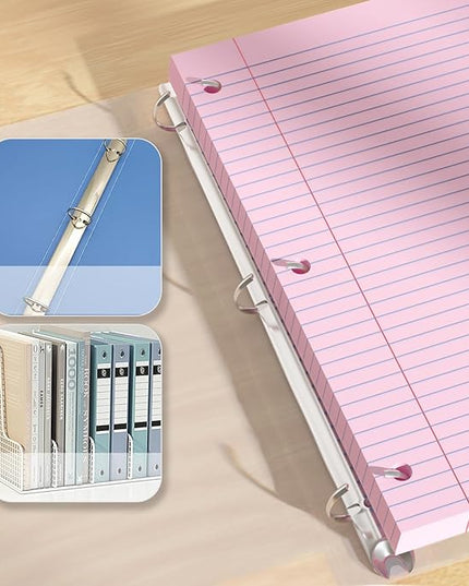 Pink Loose Leaf Paper 200 Sheets Colored Filler Paper 2 Pack 8 * 10.5 College Ruled 3-Hole Punched Paper for 3-Ring Binders Notebook Lined 8" x 10.5"