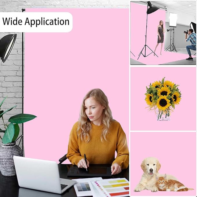 Pink Photography Backdrops, Photo Booth Video Shooting Photo Backdrop, Portrait Background for Photography, Photo Studio Pink Backdrops for Photoshoot 6x9ft