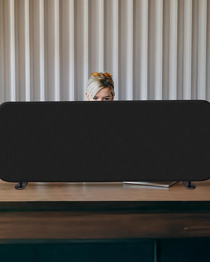 DECOLAB Desk Divider, Movable Desk Panel Privacy Partition for Home Office, Student, Classroom, Study, Free Standing, Scratch Resistance, 48"x18", Midnight
