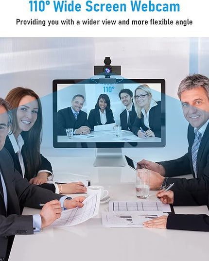 Webcam with Microphone & Privacy Cover, 1080P HD Web Computer Camera, USB Plug and Play Laptop PC Desktop Camera, Works with Zoom, Skype, Teams, Video Conferencing/Recording/Streaming