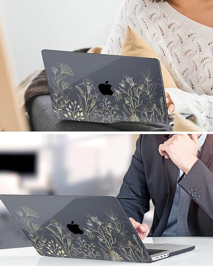DONGKE Case for M5 MacBook Pro 14 inch 2025 2024-2021 M4 M3 M2 M1, Plastic Hard Shell Cover Compatible with A3434 A3112 A3401 A3185 A2992 A2779 A2442, Retina XDR Display & Touch ID, Floral Blooming