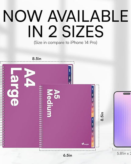 Ensight 2026 Appointment Book and Planner 8.5" x 11" Large Hourly Weekly Daily Schedule Book with Tabs, 15 Minute Time Slots, Magenta Calendar Organizer Jan 2026–Dec 2026 Appointment Planner - Magenta