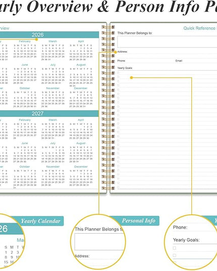 Daily Planner 2026 Full Page Per Day- 2026 Daily & Monthly Planner from January 2026 to December 2026, Day Planner 2026 with 12 Months Tabs, 8.5" x 11", Green