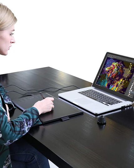 HUION Inspiroy H1060P Graphics Drawing Tablet with 8192 Pressure Sensitivity Battery-Free Stylus and 12 Customized Hot Keys, 10 x 6.25 inches Digital Art Tablet for Mac, Windows PC and Android