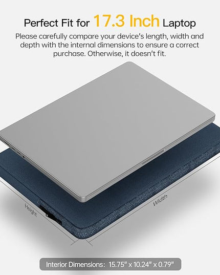 17 17.3 inch Laptop Sleeve Case for HP 17.3 inch Laptop/HP Envy 17 / Pavilion 17, Dell Inspiron 17, Lenovo Ideapad 17.3, ASUS Vivobook 17, 17-in Water-Resistant Computer Notebook Bag