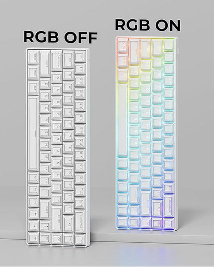 XVX White Shine Through Keycaps, Doubleshot PBT Keycap Set Cherry Profile, 142 Keys Keyboard Keycaps, Universal Compatiability with 60% 65% 75% 80% 100% Mechanical Keyboard with MX Switches