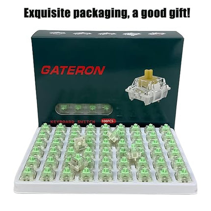 GATERON Baby Kangaroo 2.0 Switches for MX Mechanical Keyboard, 5-Pin 59gf Heavy Tactile RGB 22mm Dual-Stage Spring Factory Pre-lubed Switches(Baby Kangaroo 2.0,108Pcs)