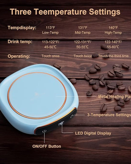 Bgbg Coffee Mug Warmer & Cute Cat Mug Set, Beverage Cup Warmer for Desk Home Office with Three Temperature Up to 140℉/ 60℃, Coffee Warmer for Cocoa Milk Tea Water Candle, 8 Hours Auto Shut Off