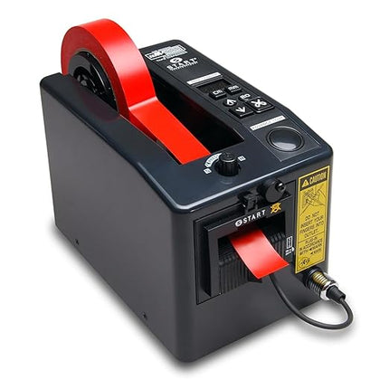 START International ZCM1000 Electric Tape Dispenser – Automatic Adhesive Tape Cutting Machine with Adjustable Feed Roller, Steel Frame, LED Display - for 0.28"-2" Tapes