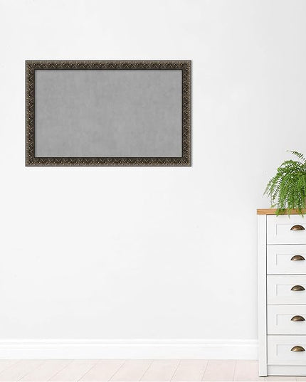 Amanti Art Black Framed Magnetic Board 29x45 Large Vision Board for use with Magnets, 100% Metal Sheet to Display Items as Office Decor or for Home Organization in mudroom, Kitchen or Kids Room